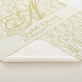 Couverture Sherpa Monogram Gold ArtDeco Mariage des jeunes mariés (3/4)