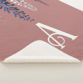 Couverture Sherpa Monogram Marine Rose Wisteria Élégance (3/4)