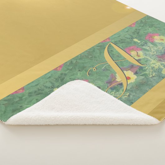 Couverture Sherpa Monogram Sherpa Blanket en laiton floral (3/4)