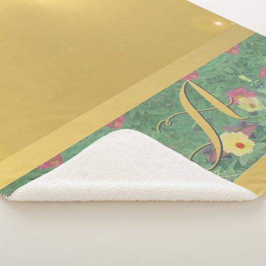 Couverture Sherpa Monogram Sherpa Blanket en laiton floral (3/4)