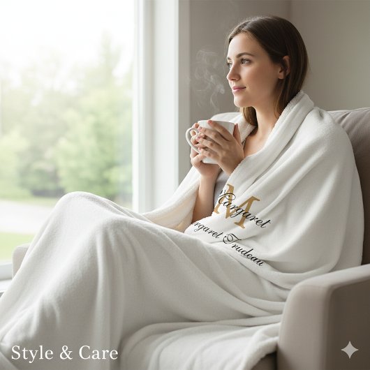 Couverture Sherpa Monogram Sherpa Blanket with Custom Name