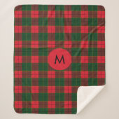 Couverture Sherpa Monogram Winter Holiday Tartan pattern Scottish (Devant)