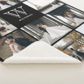 Couverture Sherpa Monogramme 11 Carré - Bordure photo noir (3/4)