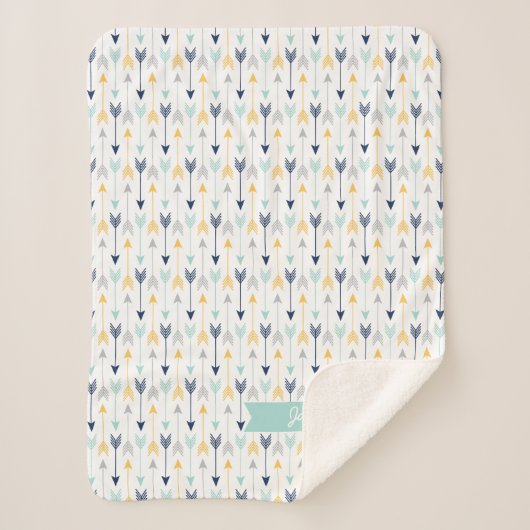 Couverture Sherpa Monogramme à la mode de flèches (Devant)