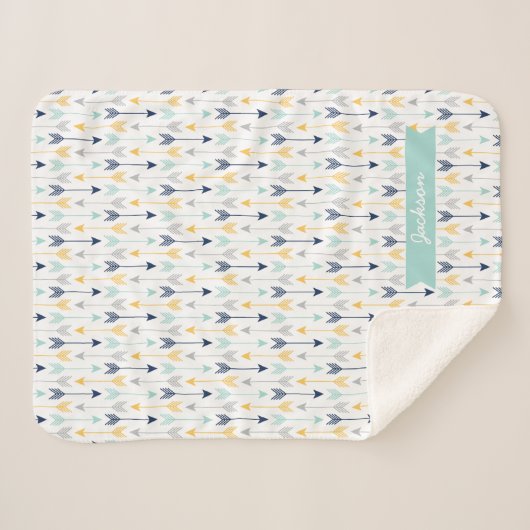 Couverture Sherpa Monogramme à la mode de flèches (Devant (Horizontal))