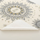 Couverture Sherpa Monogramme à motif mandala gris or (3/4)