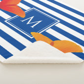 Couverture Sherpa Monogramme à rayures bleu chic (3/4)