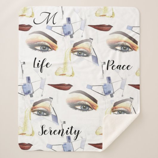 Couverture Sherpa Monogramme Artiste Chic féminin (Devant)