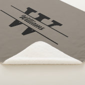 Couverture Sherpa Monogramme beige Nom de famille personnalisé (3/4)