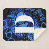 Couverture Sherpa Monogramme bleu créatif (Devant (Horizontal))