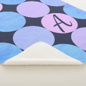 Couverture Sherpa Monogramme bleu pourpre et rose des cercles (3/4)