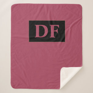 Couverture Sherpa Monogramme Bourgogne