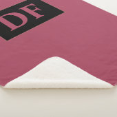 Couverture Sherpa Monogramme Bourgogne (3/4)