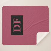 Couverture Sherpa Monogramme Bourgogne (Devant (Horizontal))