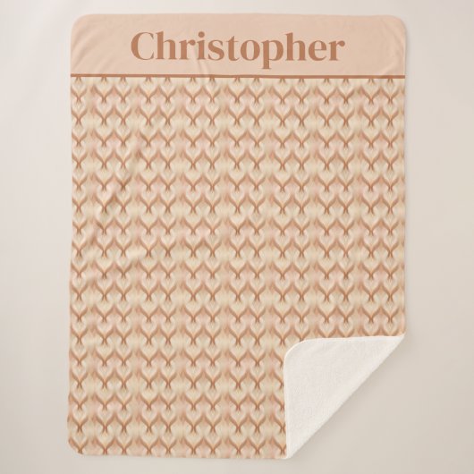 Couverture Sherpa Monogramme Brown crème beige couleur neutre (Devant)