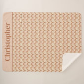 Couverture Sherpa Monogramme Brown crème beige couleur neutre (Devant (Horizontal))
