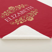 Couverture Sherpa Monogramme Chic Moderne Blanche Sherpa (3/4)