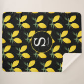 Couverture Sherpa Monogramme citron (Devant (Horizontal))