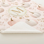 Couverture Sherpa Monogramme Citrouille Pastel - Initiale personnali (3/4)