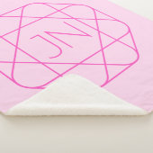 Couverture Sherpa Monogramme cool, Style de logo de hanche | Rose & (3/4)