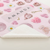 Couverture Sherpa Monogramme Coquette personnalisée Lune rose Femini (3/4)