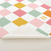 Couverture Sherpa Monogramme damier coloré (3/4)