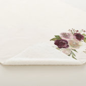 Couverture Sherpa Monogramme d'aquarelle florale rose-bourgogne mode (3/4)