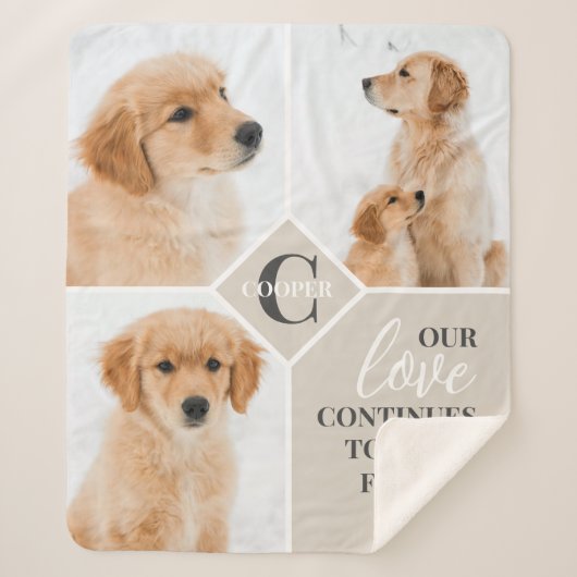 Couverture Sherpa Monogramme de chien animal de compagnie moderne 3  (Devant)