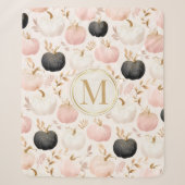 Couverture Sherpa Monogramme de citrouille moderne – Initiale person (Devant)