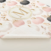 Couverture Sherpa Monogramme de citrouille moderne – Initiale person (3/4)