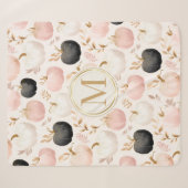 Couverture Sherpa Monogramme de citrouille moderne – Initiale person (Devant (Horizontal))