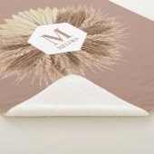 Couverture Sherpa Monogramme de couleurs neutres rustiques chaudes (3/4)