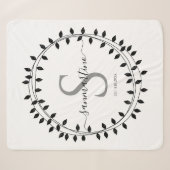 Couverture Sherpa Monogramme de couronne de script calligraphique (Devant (Horizontal))
