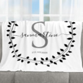 Couverture Sherpa Monogramme de couronne de script calligraphique