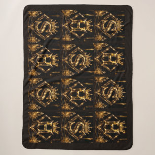 Couverture Sherpa Monogramme de diamant de couronne S H de lettre do