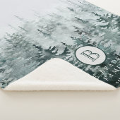 Couverture Sherpa Monogramme de famille de pin d'hiver rustique (3/4)