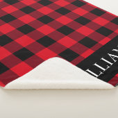 Couverture Sherpa Monogramme de famille Russe Red Buffalo Check (3/4)