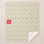 Couverture Sherpa Monogramme de feuilles de palmier tropical moderne (Devant)