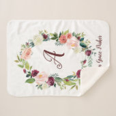 Couverture Sherpa Monogramme de germes floraux Baby Sherpa Blanket (Devant (Horizontal))