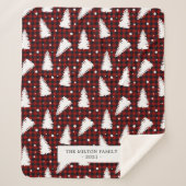 Couverture Sherpa monogramme de la forêt de pin rouge (Devant)