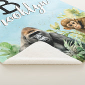 Couverture Sherpa Monogramme de la jungle de chimpanzé de gorille pe (3/4)