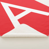 Couverture Sherpa Monogramme de lettre initiale rouge blanc simple m (3/4)