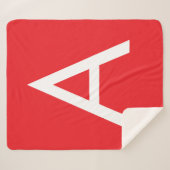 Couverture Sherpa Monogramme de lettre initiale rouge blanc simple m (Devant (Horizontal))