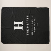 Couverture Sherpa Monogramme de nom et message moderne éditable | No (Devant (Horizontal))