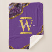 Couverture Sherpa Monogramme de Parties scintillant de la géode d'âg (Devant)