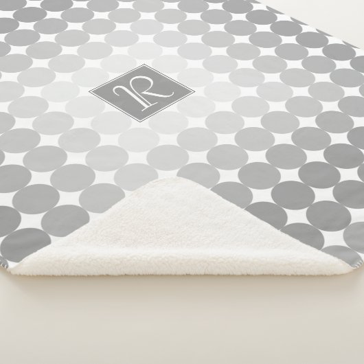 Couverture Sherpa Monogramme des cercles gris modernes (3/4)