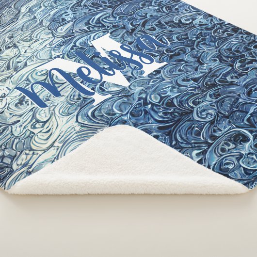 Couverture Sherpa Monogramme des vagues d'eau (3/4)