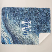 Couverture Sherpa Monogramme des vagues d'eau (Devant (Horizontal))
