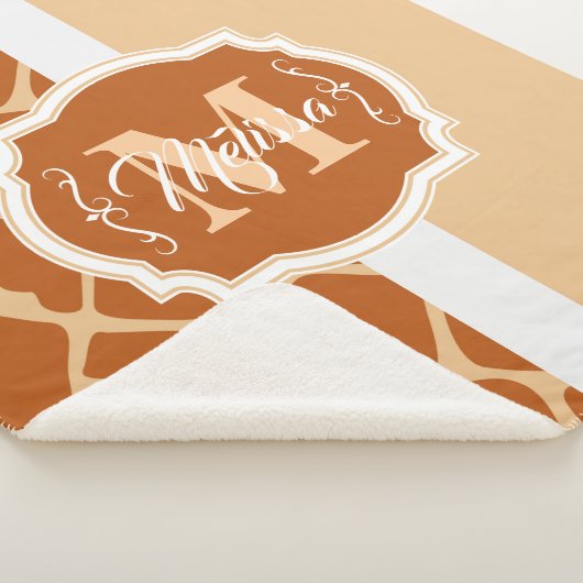 Couverture Sherpa Monogramme d'impression de girafe (3/4)