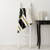 Couverture Sherpa Monogramme Elégant Noir & Or Personnalisé (En situation)